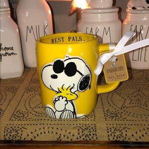 Rae Dunn BEST PALS Mug Snoopy & Woodstock (Yellow)